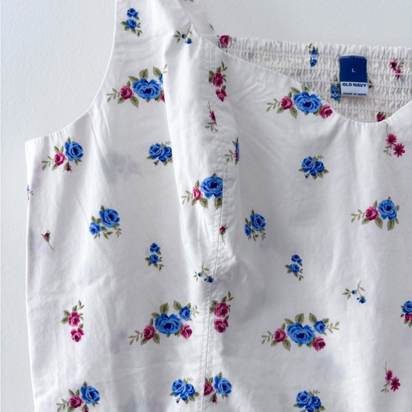 Old Navy White Floral Print Sweetheart Sleeveless Fit & Flare Mini Dress L NWT - Picture 4 of 7